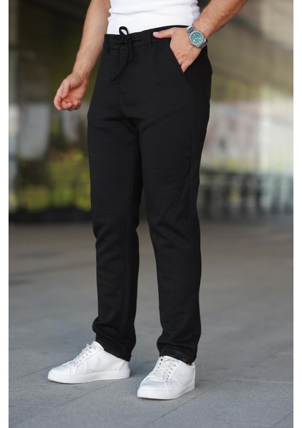 Erkek Siyah Jogger Pantolon – Bağcıklı Fermuarlı Cepli - 2534 fiyatları