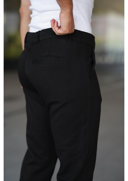 Erkek Siyah Jogger Pantolon – Bağcıklı Fermuarlı Cepli - 2534 modelleri