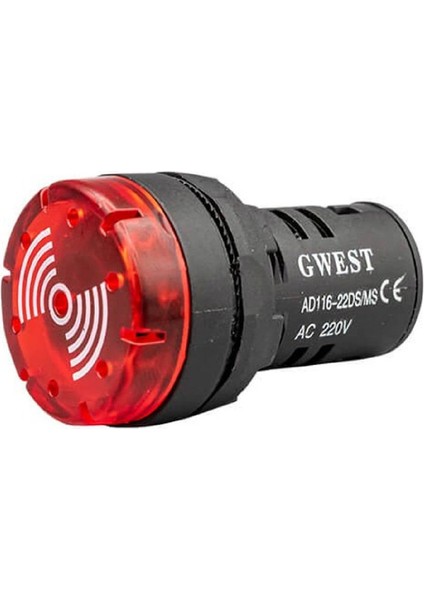 22DS/MS ,KIRMIZI-220VAC 90DB M22 Buzzer/siren
