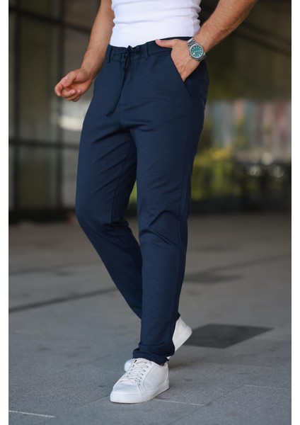 Erkek Lacivert Jogger Pantolon – Bağcıklı Fermuarlı Cepli - 2534 fiyatları