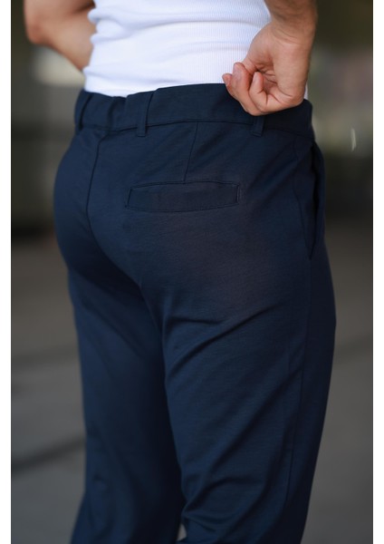 Erkek Lacivert Jogger Pantolon – Bağcıklı Fermuarlı Cepli - 2534 modelleri