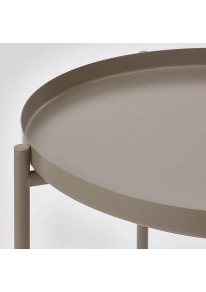 Gladom Tepsili Sehpa 45X53 cm Koyu Gri Bej Çelik Hafif ve Dayanıklı Çıkarılabilir Tepsi fırsatları