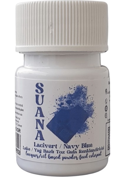 Lacivert Lake/Yağ Bazlı Toz Gıda Boyası - Çikolata Boyası 5 gr