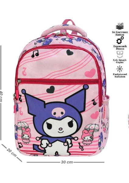 Ilkokul Kuromi Karakterli Kız Çocuk 2 Li Ortopedik Okul Çantası Seti (Okul Çantası + Beslenme) Pembe fiyatları