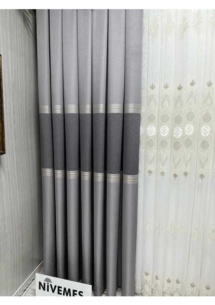 Nivemeshome Manavgat Gri FT632113 V-5401 1/3 Sık Pileli Fon Perde Apm fırsatları
