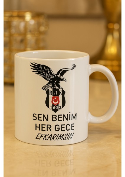 Beşiktaş Logo Baskılı Porselen Büyük Boy Kupa Bardak modelleri