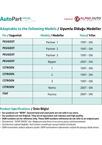 Fiat Fiorino için Arka Kelebek Cam Mandalı fiyatları