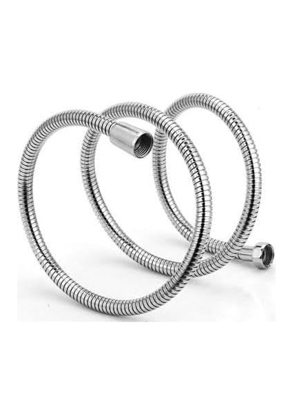 Derece Dönebilen Patlamayan Dolanmayan Prinç Bağlantılı Parlak Kromajlı 150 Cm+ 20 cm Esneyebilen Kaliteli Duş Hortumu G1/2