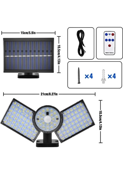 Bahçe Aydınlatma Dış Mekan Için Hareket Sensörlü 3 Farklı Aydınlatma Modu 112 LED Solar-Kumandalı fiyatları