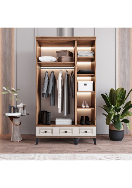 Terra 3 Kapaklı Çekmeceli Gardırop Tamamı Mdf (Aytaşı) modelleri