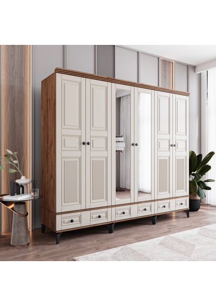 Terra 6 Kapaklı Çekmeceli Gardırop Tamamı Mdf (Aytaşı) fiyatları