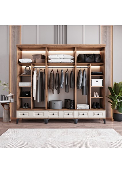 Terra 6 Kapaklı Çekmeceli Gardırop Tamamı Mdf (Aytaşı) modelleri