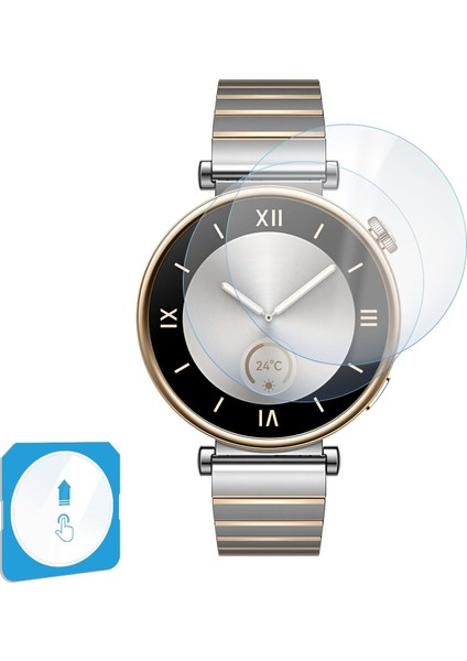 Watch Gt4 41MM Için 2'li Paket (2 Adet) Kolay Kurulum Otomatik Hizalama Aparatlı Şeffaf 9h Sertliğinde Gerçek Temperli Cam Ekran Koruyucu
