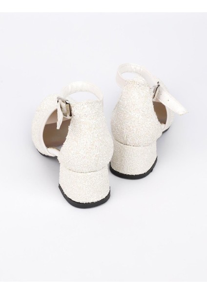 Beyaz Simli Topuklu Kız Çocuk Ayakkabı modelleri