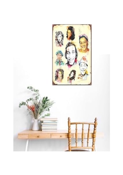 Türk Sineması Efsaneleri Retro Vintage DRTR0077 Ahşap Mdf Tablo fiyatları