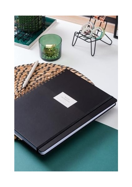 20X28 Spiralli Sert Kapak Lastikli Çizgili Not Defteri Siyah fiyatları
