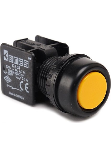 KB34RS ,KONTAK-1A Etanj Sarı Yaylı M22 Buton