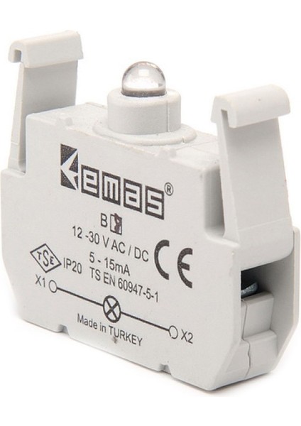 B7 ,MAVI-24VAC/DC Buton Lamba
