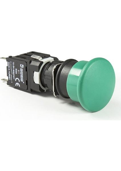 D100YM30Y ,KONTAK-1A Yeşil Mantar Yaylı M16 Buton