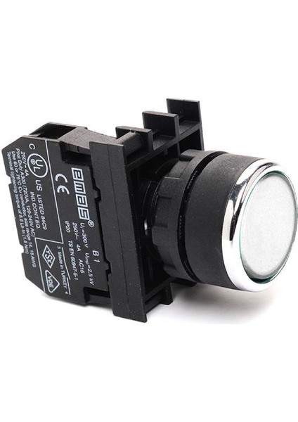 B100DB ,KONTAK-1A Beyaz Yaylı M22 Buton