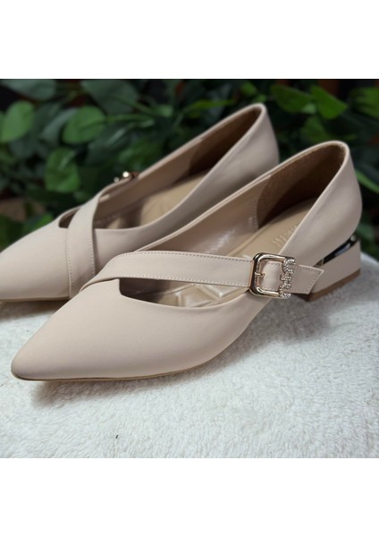 Modern Tasarım Kemerli Topuklu Babet M1054 modelleri