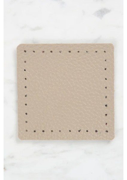 Kare Deri 8x8 cm Bej Çanta Aksesuarı