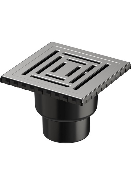 V-Flow Kare 5608285 Duş Kanalı, Alttan Çıkışlı, 15X15 Cm, Dk 800 Kapak, Mat Krom