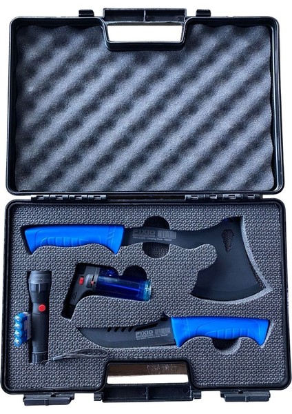 5 Parça Kamp Seti (Balta,bıçak,mini Pürmüz,el Feneri,çanta)