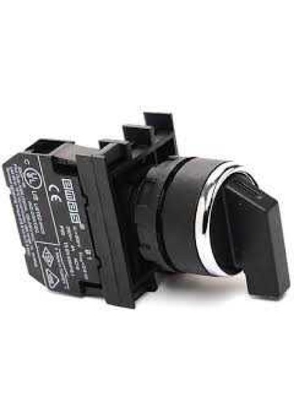 B100S21 ,2-KONUM/KONTAK-1A Siyah Yaylı M22 Anahtar