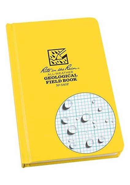 In The Rain Hava Koşullarına Dayanıklı Sert Kapaklı Defter, 4 3/4 "x 7 1/2", Sarı Kapak, Jeolojik Desen (No. 540F) modelleri