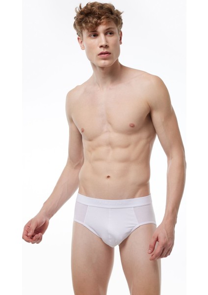 Erkek Beyaz Macro Modal Slip Külot 052