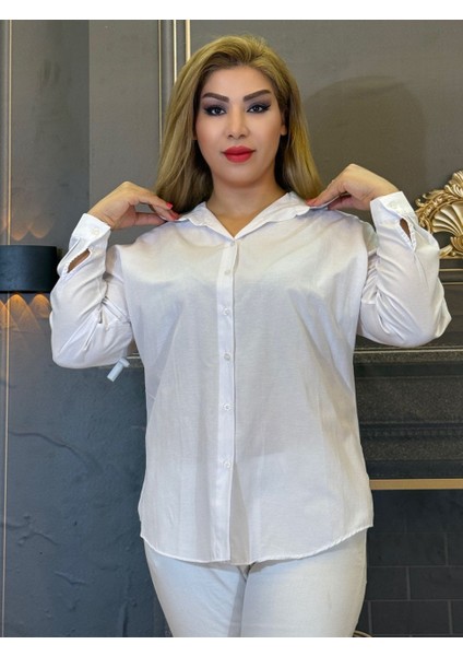 Gömlek,pamuklu Kumaş,yazlık,kadın,uzun Kollu,beyaz,erkek Yaka,poplin Düğmeli fırsatları