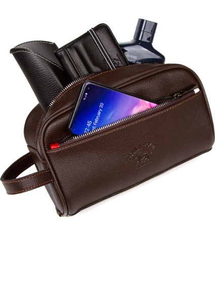 Erkek Deri Mekanizmalı Cüzdan ve Portföy Clutch Traş Kozmetik Bakım ve Günlük El Çantası (14X24CM) NEWPOLO171 - Kahve - Kahve fiyatları