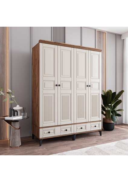 Terra 4 Kapaklı Çekmeceli Gardırop Tamamı Mdf (Aytaşı) fiyatları