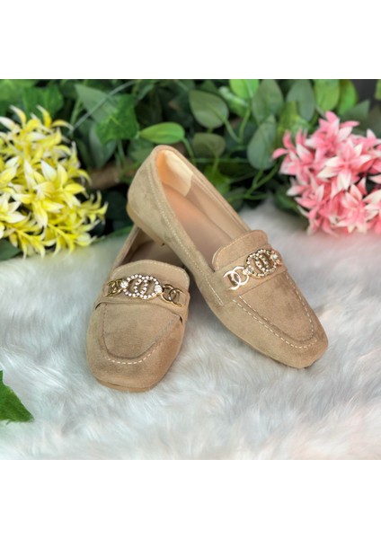 Zarif Tokalı Süet Babet M1002