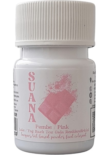 Pembe Lake/Yağ Bazlı Toz Gıda Boyası - Çikolata Boyası 7 gr