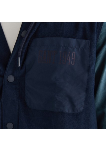 Erkek Lacivert Oversize Fit Kapüşonlu Logolu Gömlek indirimleri