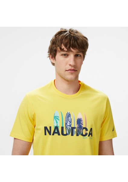 Erkek Sarı Regular Fit T-Shirt fırsatları