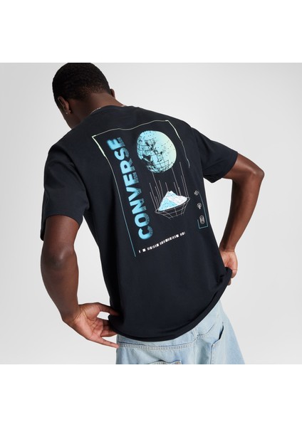 Otherworldly Transmissions Erkek Grafik Baskılı Siyah T-Shirt modelleri