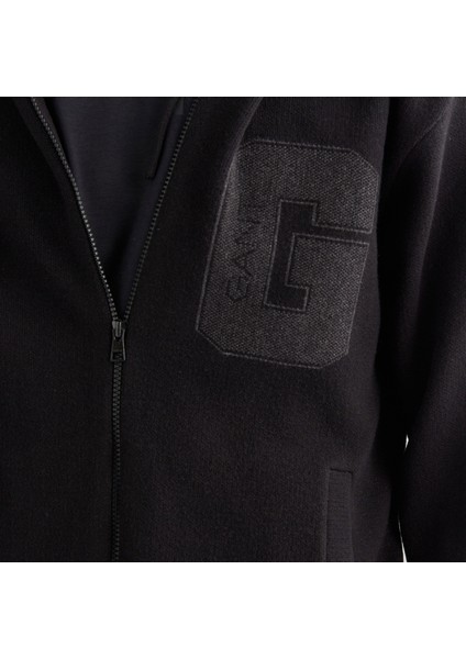 Erkek Siyah Regular Fit Kapüşonlu Logolu Hırka indirimleri