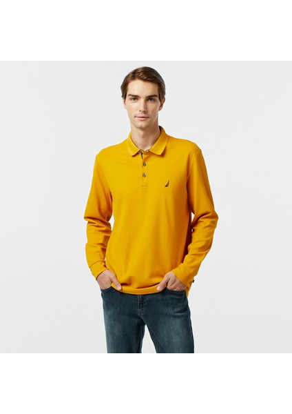 Erkek Sarı Uzun Kollu Polo Yaka T-Shirt