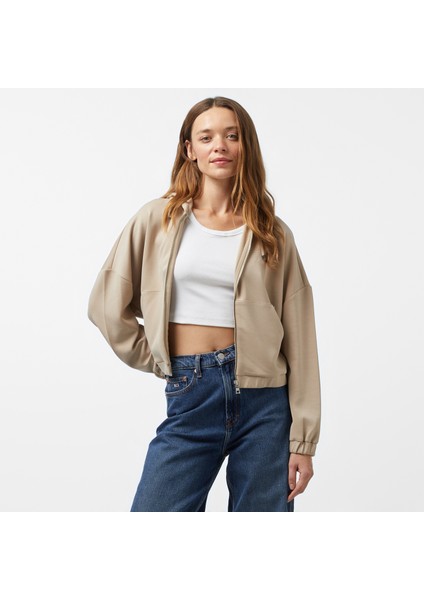 Kadın Bej Regular Fit Sweatshirt