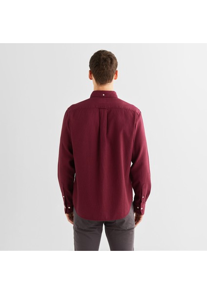 Erkek Kırmızı Regular Fit Düğmeli Yaka Gömlek fiyatları