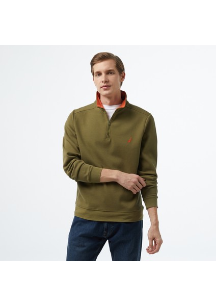 Erkek Yeşil Regular Fit Sweatshirt