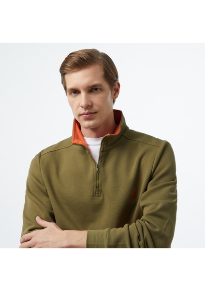 Erkek Yeşil Regular Fit Sweatshirt fırsatları