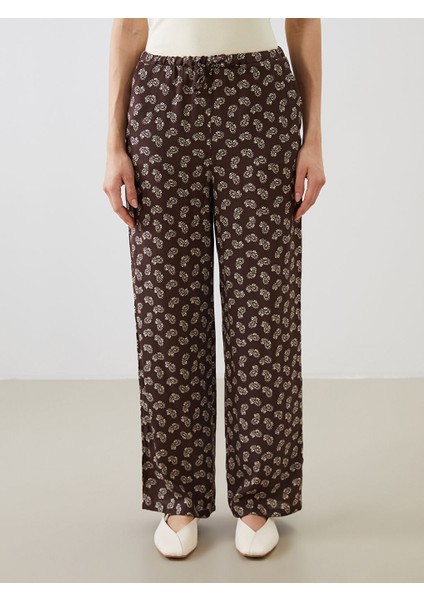 Yeni Sezon Beli Lastikli Desenli Kadin Pantolon - S5QJ79Z8 fırsatları