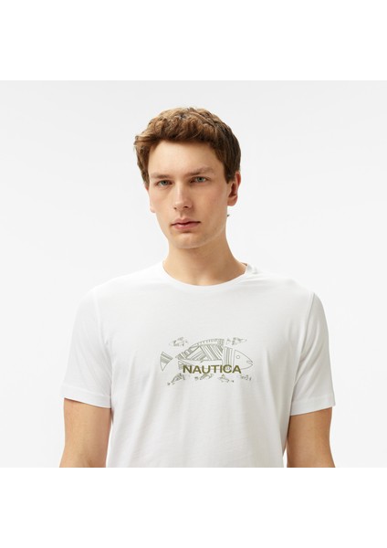 Erkek Beyaz Regular Fit Baskılı T-Shirt fırsatları