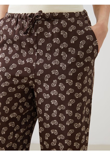 Yeni Sezon Beli Lastikli Desenli Kadin Pantolon - S5QJ79Z8 indirimleri