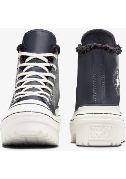 Chuck Taylor All Star Lugged Lift Unisex Lacivert Deri Platform Bot modelleri