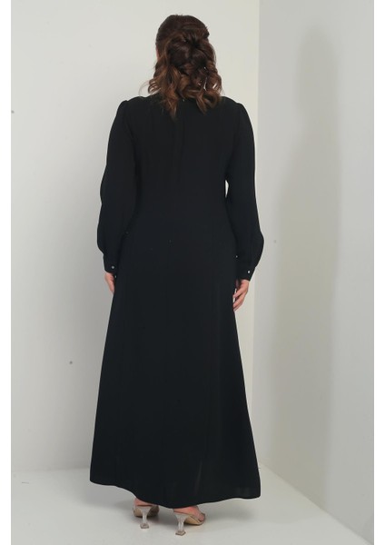 Kadın Taş-Boncuk Baskılı Büyük Beden Tesettür Uzun Elbise fırsatları